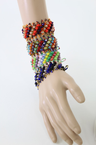 12 Pulseras De Chaquira Artesanal/cristal