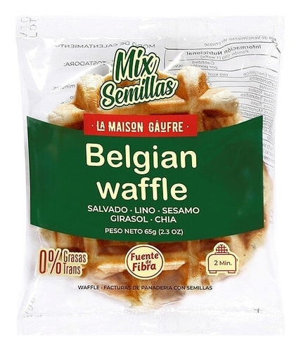 Waffles Belgas Salvado Lino Chia 65g La Maison Gaufre X5u