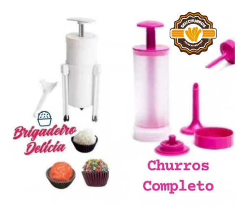 Kit Máquinas Manual Brigadeiro, Beijinho + Churros Completo