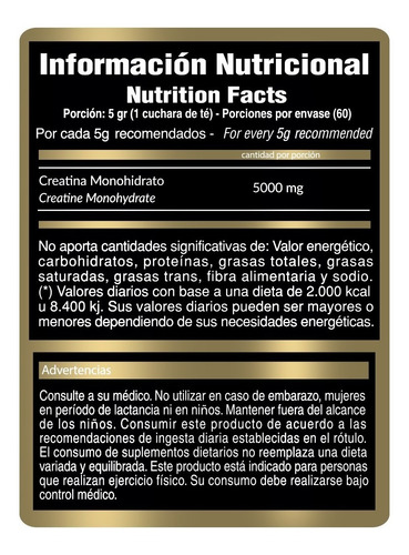 Creatina Monohidrato Gold Nutrition Creatina Micronizada