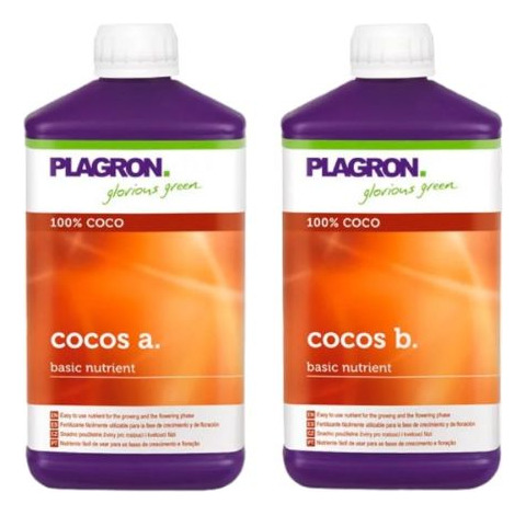 Combo Kit Cocos A+b Plagron Fertilizante Base Hidroponia 1lt