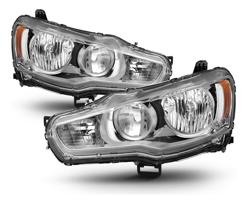 Faros Delanteros Mitsubishi Lancer Evo X 2008-2017 Con Bisel