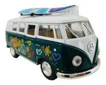Comprar Miniatura Kombi Hippie Verde Com Prancha - Escala 1\u002F32 - Kin