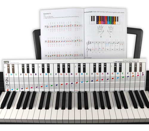 Cuadro De Notas De Piano Y Teclado Guía Para Niños Y Princip Color