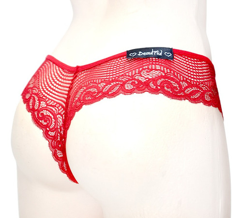 Paquete De 3 Tanga Corte V Suave Bonito Encaje