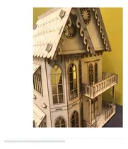 Comprar Casa Muñecas Mdf Castillo Casita Con  25 Muebles Armada