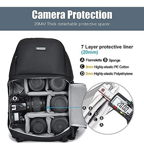 Mochila Impermeable Para Camara Grande Estuche Laptop 13