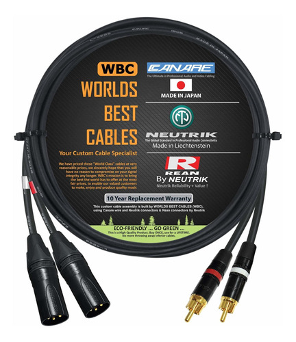 2.5 foot Cable Rca A Xlr (macho) Par Canare L-4e6s Star-quad