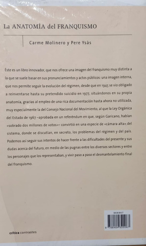 La Anatomía Del Franquismo - Molinero Carme Y Ysas Pere