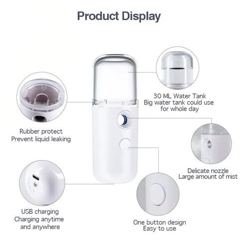 Margavar Nano Mist Pulverizador Portátil Para El Hogar, La O