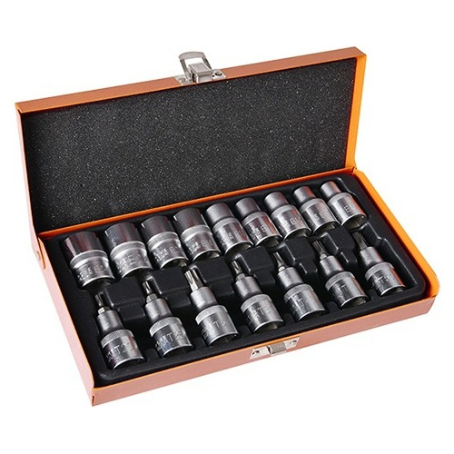 Juego De Dados Torx Macho Y Hembra Tubo 16 Piezas Hoteche