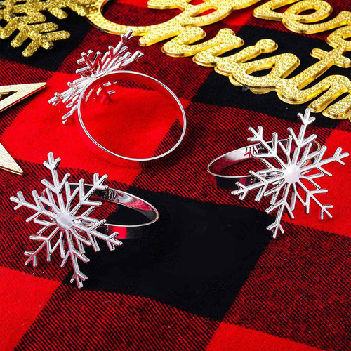 Servilletas Navideñas Con Forma De Copo De Nieve, 12 Unidade