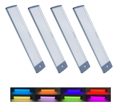 Lepotec Juego De 4 Luces De Pared Magneticas Rgb Portatiles,