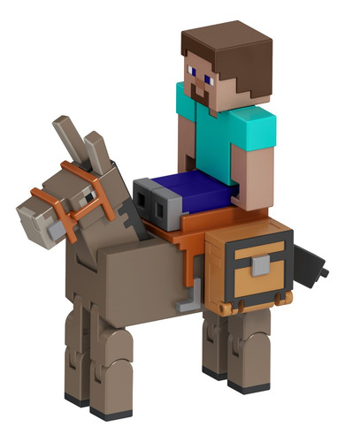 Minecraft Vanilla Figura De Acción Steve Y Burro 3.25