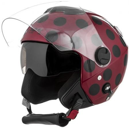 Capacete New Atomic Joaninha Fundo Vermelho Pro Tork