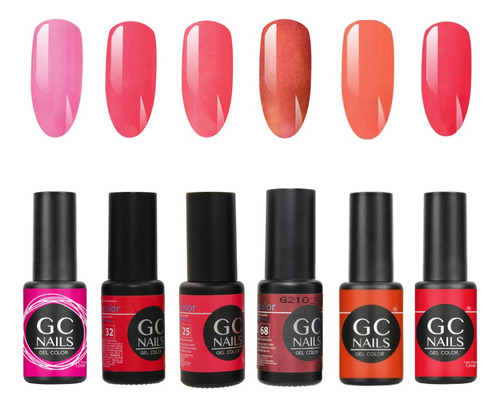 Gama 6 Geles De 1 Paso Semipermanentes Gc Nails, A Elegir.