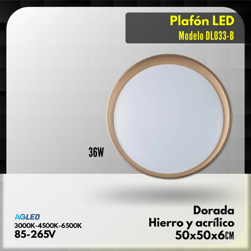 Plafon Led 36w Do 3k-4k-6k 85-265v 50x50cm Hi-acril Dl033-b