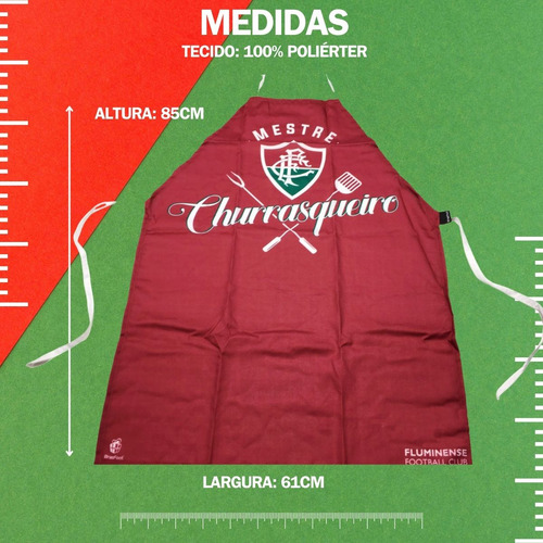 Kit Churrasco Avental Fluminense Churrasqueiro+taça Windsor