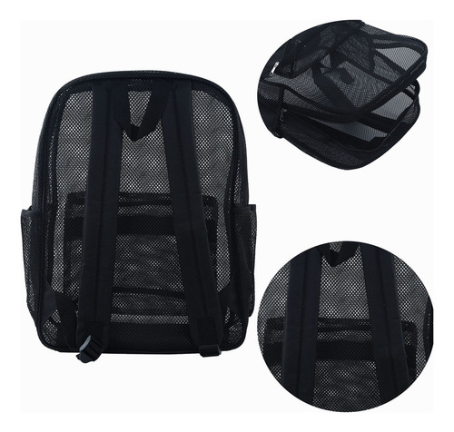 Mochilas De Malla Transparente En U, Bolsa De Playa Extra Gr