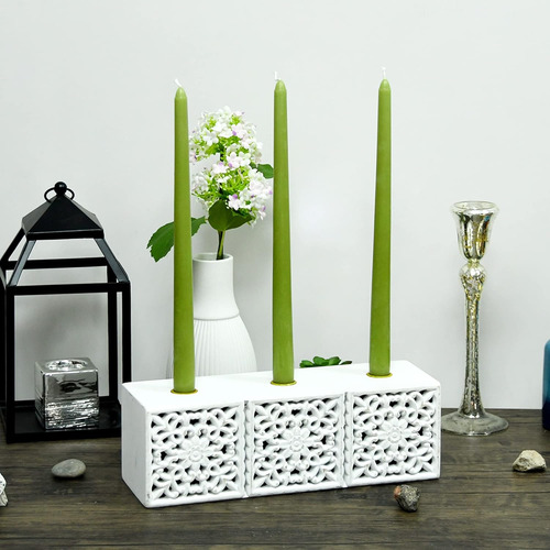 Velas Cónicas Verde Salvia De 12 Pulgadas