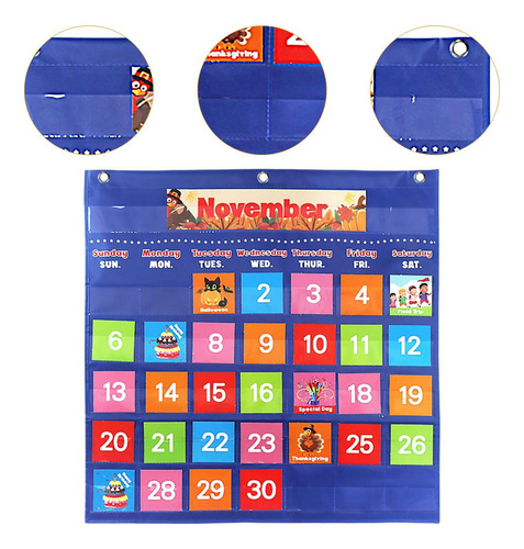 L Calendario De Bolsillo, Calendario Escolar, Soporte Azul