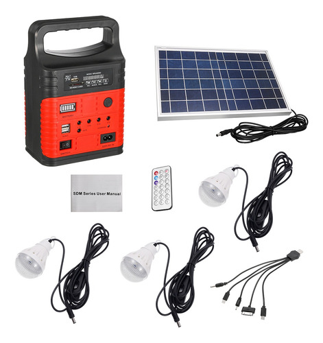 7500mah Emergency Led Mp3 Fm Solar Panel Power Lighting Sist