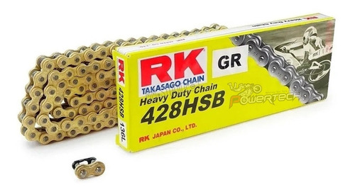 Cadena Rk Reforzada Sin O Ring Paso 428 X 136 Motocross Cut