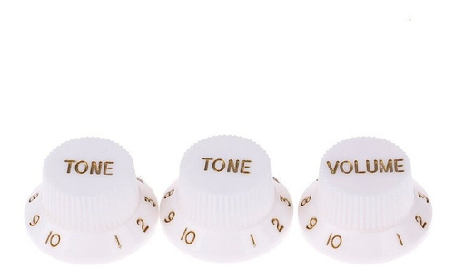 Knobs Perillas Guitarra Tipo Stratocaster (squier, Fender) Color Blanco