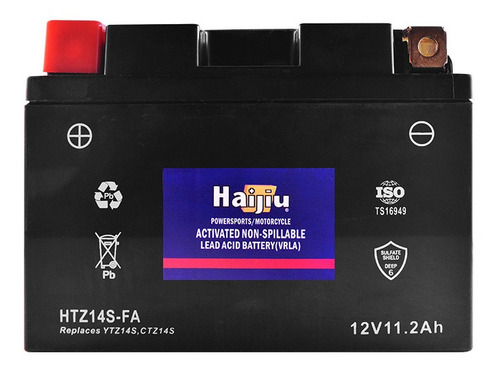 Imagen 1 de 9 de Batería Moto Haijiu Htz14s-fa Agm Gel Libre Mantenimiento