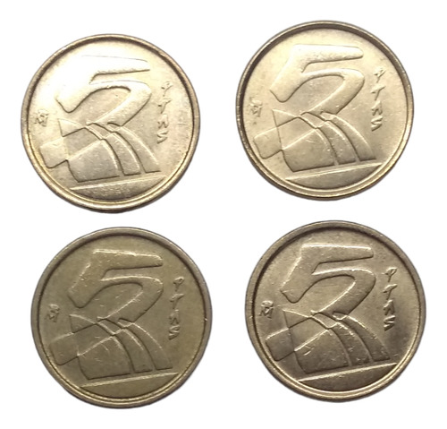 Monedas De España 5 Pesetas 4 Piezas De 1989 A 1991 