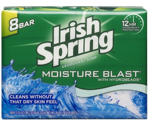 Irish Spring Jabon De Barra Moisture Blast, 8 Unidades