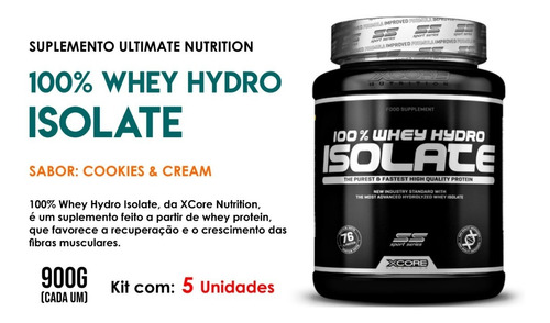 5x Hydro Isolate Cookie & Cream Xcore Nutrition 900g