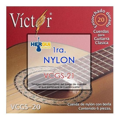 Cuerda 1ra Nylon Negro Victor Vcgs-21
