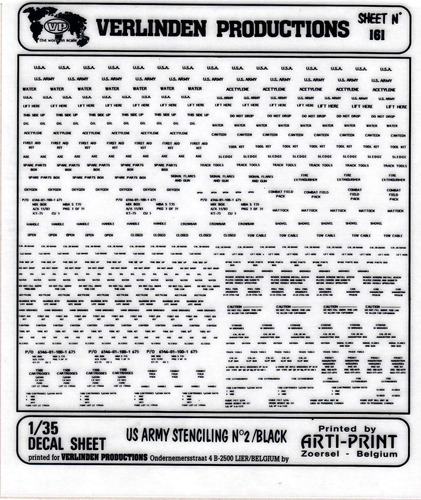 Army Stenciling Nº Modelo Transferencia Verlinden Seco Kit