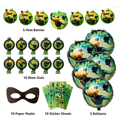 Kit De Festa Em Uma Caixa Mighty Mojo Miraculous Ladybug Cat