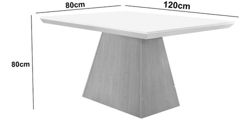 Mesa de comedor Aida de 120 cm en MDF y cristal blanco roto