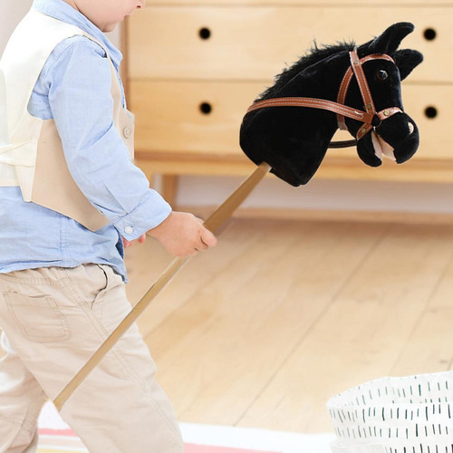 Nuevo Caballo De Madera Con Sonidos Auténticos, Negro Sin