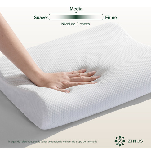 Almohada Zinus Contour Tradicional Memory Foam en Caja con Contorno para Cuello