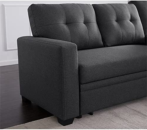 Sofa Modular Reversible Con Almacen Tela Carbon Marca Df
