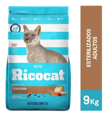 Ricocat Adulto Esterilizado 9 Kg Alimento Para Gato