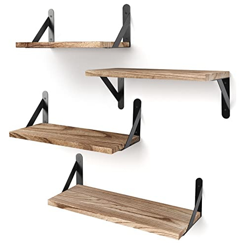 Floating Shelves, Rustic Wood Shelves, 4 Sets Of Wall M...