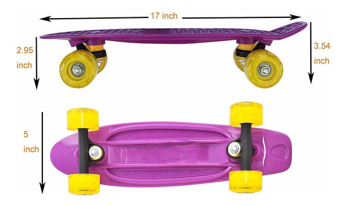 Cyboard 17inchx5inch Mini Monopatín, Mini Tablero Crucero Co