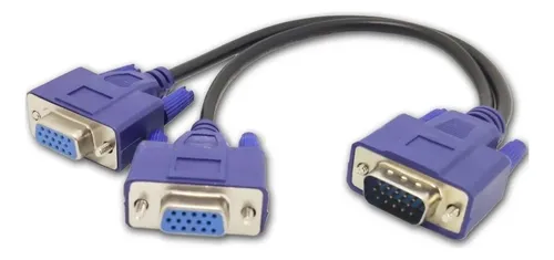 comprar Cabo Adaptador Splitter Duplicador Vga Y 1 Macho X 2 Femeas