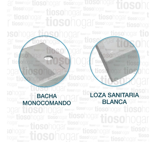 Imagen 6 de 10 de Bacha Apoyo Toillete Rectangular Baño Chica Loza Monocomando