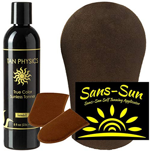 Sans-sun Tanner De Color Real De Bronceado De 8 Oz Con Guant