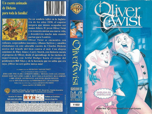 Oliver Twist Vhs Dibujos Animados Español Latino