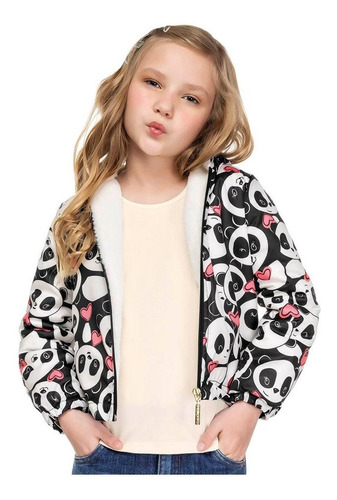 Jaqueta Infantil Menina Urso Inverno Fleece Plush Inverno