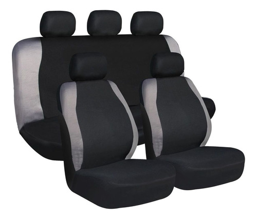 Kit Cubreasiento Básico Negro/gris 8 Piezas Autostyle