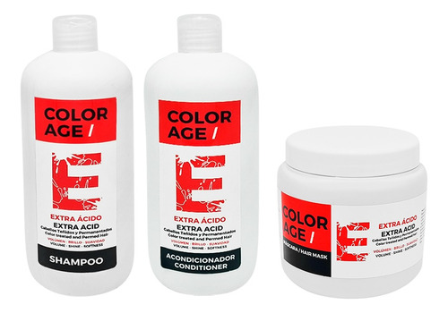 Color Age Kit Extra Ácido Shampoo + Acond. + Máscara X500ml
