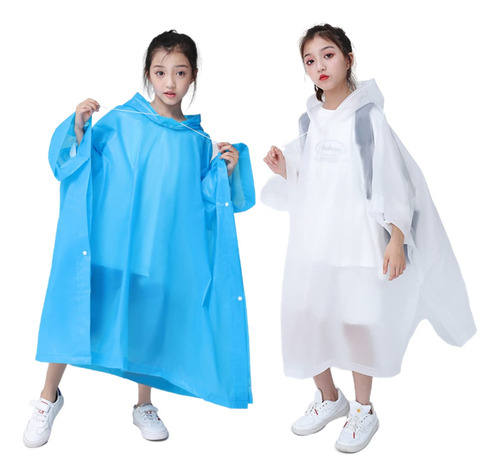 Poncho De Lluvia Para Jvenes Y Nios Grandes, Paquete De 2 Un